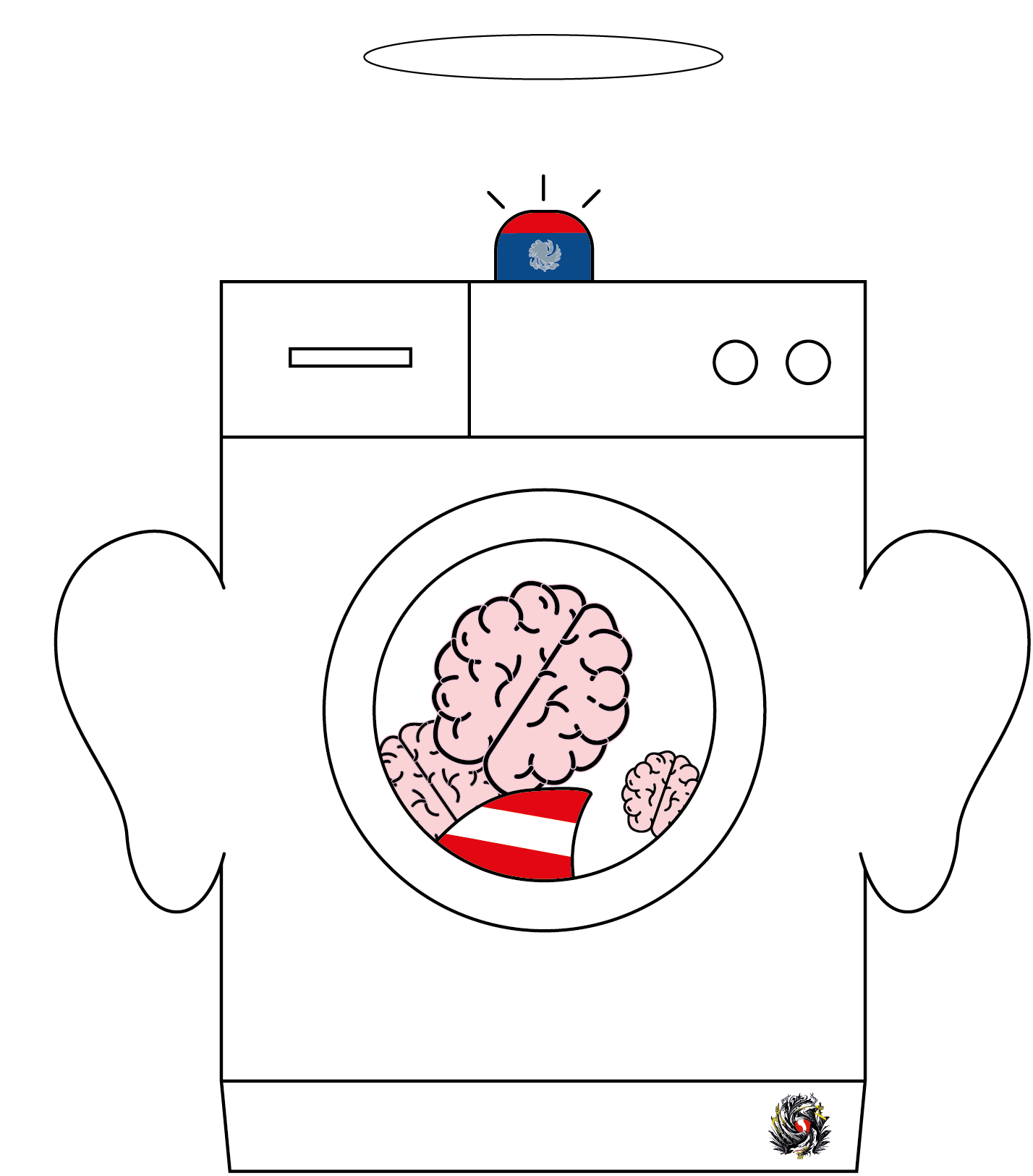 Illustration Gehirnwaschmaschine